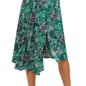 Topshop | Green Painted Spot MIDI Skirt